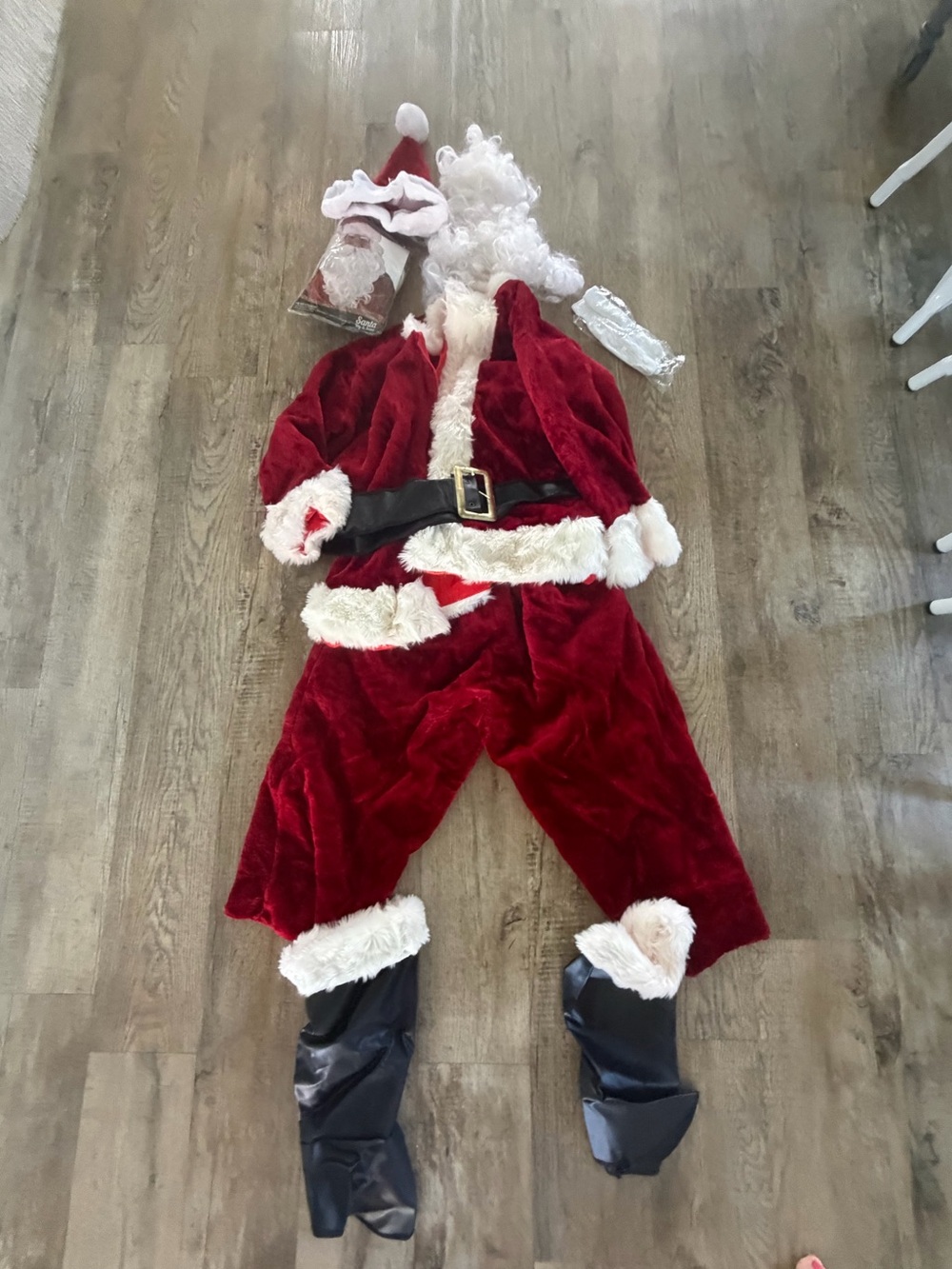 Rubie's Red and White Santa Suit with Black Belt and Boot Covers